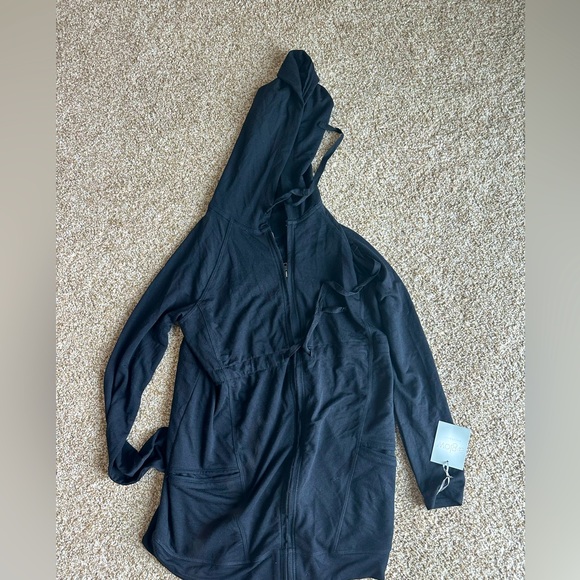 a:glow Maternity Black Hooded Sweatshirt - Picture 1 of 2